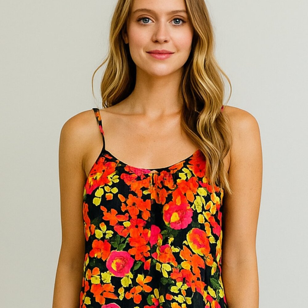 Urban Outfitters Kimchi Blue Floral Ruffle Camisole Tank Top Women Cottagecore